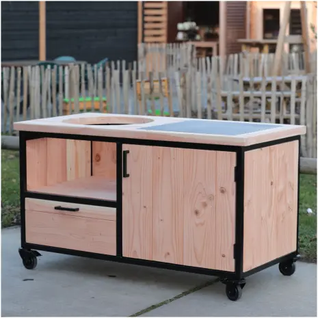 Douglas Houten BBQ tafel Charlie met stalen frame Douglas Houten BBQ tafel Charlie met stalen frame