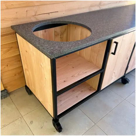 Kamado Douglas buitenkeuken Impala graniet Blad