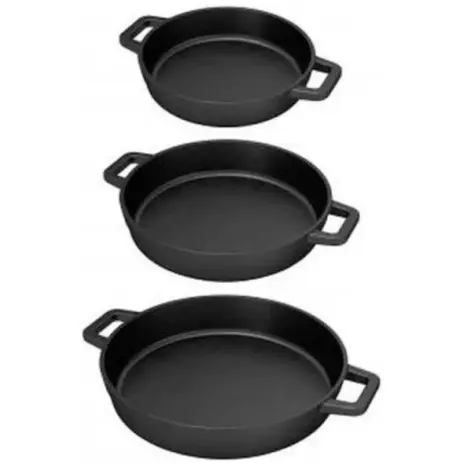 The bastard Fry pan Cast iron compact, Medium, Large