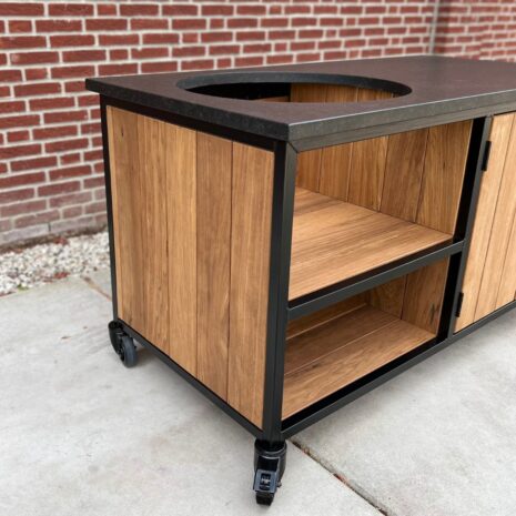 Buitenkeuken Fraké Compact met zwart granieten blad met legplank