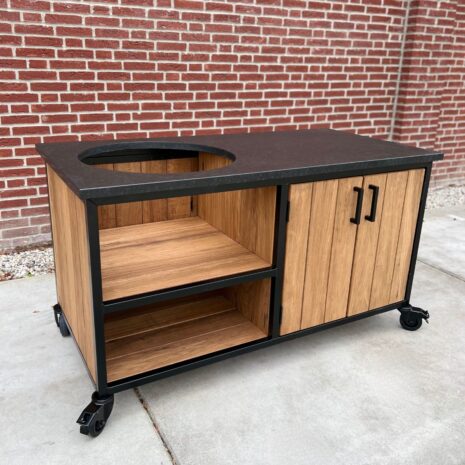 Kamado tafel Fraké Compact met zwart granieten blad