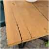 Showmodel met massieg hout boomblad tuintafel