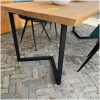 Showmodel tuintafel met stalen onderstel en massief douglas hout