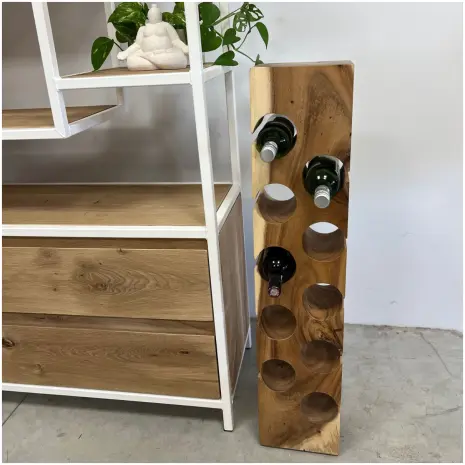 Grote houten wijnrek Suar hout