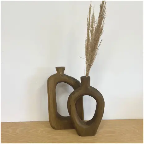 Houten donut vaas Large Houten donut vaas Large