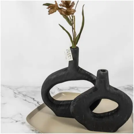 Houten donut vaas Medium droogbloemen Decoratie Houten donut vaas Medium droogbloemen Decoratie