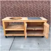 Kamado Tafel met tegel Douglas 180 cm voorraadmodel opbergkast