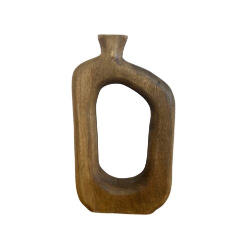 XL Houten Donut Vaas voor droogbloemen