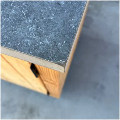 details keramische tegel buitenkeuken 150x70 douglas hout voorraad