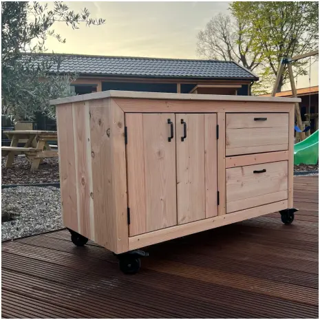 tuinkast werktafel op wielen Douglas