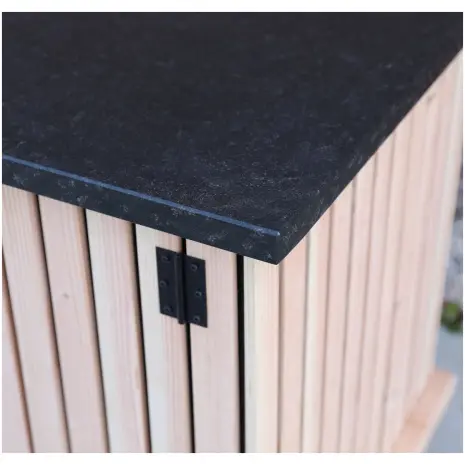 natuursteen blad zwart tuinkast douglas latjes