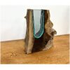 teak vaas met glas