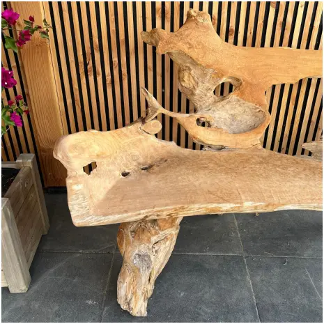 tuinbank teak 170 cm boomstambank