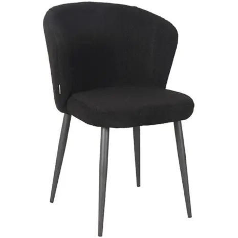 Label51 Eetkamerstoel Whirl Zwart Teddy Voorraadmodel