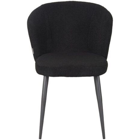 Label51 Eetkamerstoel Whirl Zwart Teddy Voorraadmodel voorkant