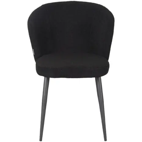 Label51 Eetkamerstoel Whirl Zwart Teddy Voorraadmodel voorkant
