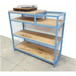 Retro Platenspeler kast pastel blauw
