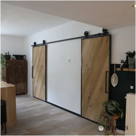 dubbelen loftdeuren eikenhout en staal