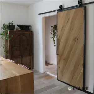 schuifdeur eiken hout en staal