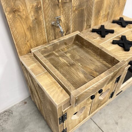 voorraadmodel Steigerhouten buitenspeelkeuken 3 wasbak