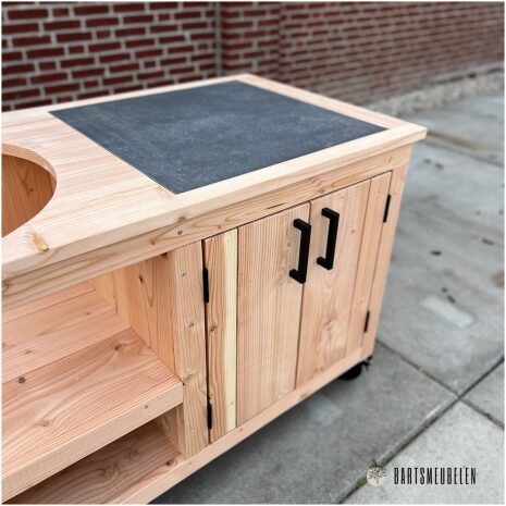 Buitenkeuken opbergkast met keramische tegel 150 cm