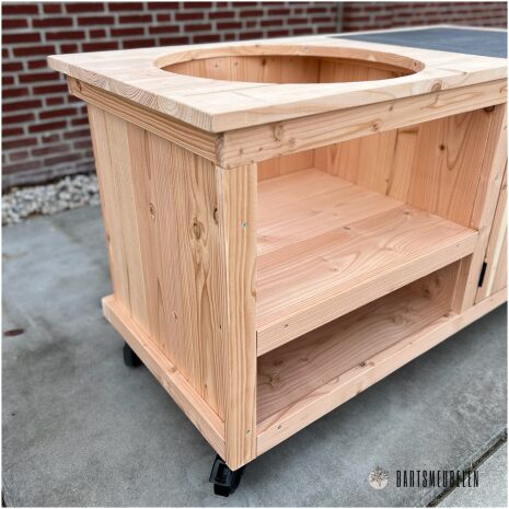 Buitenkeuken opbergkast met tegel 150 cm details