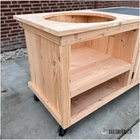 Buitenkeuken opbergkast met tegel 150 cm details