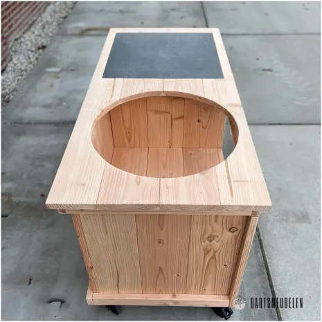 Buitenkeuken opbergkast met tegel 150 cm voor de kamado