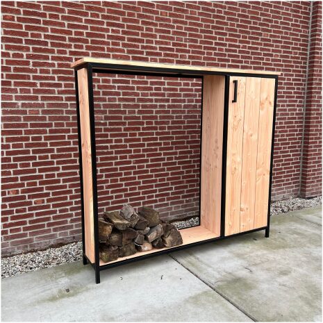 Douglas haardopslag voor buiten met stalen frame