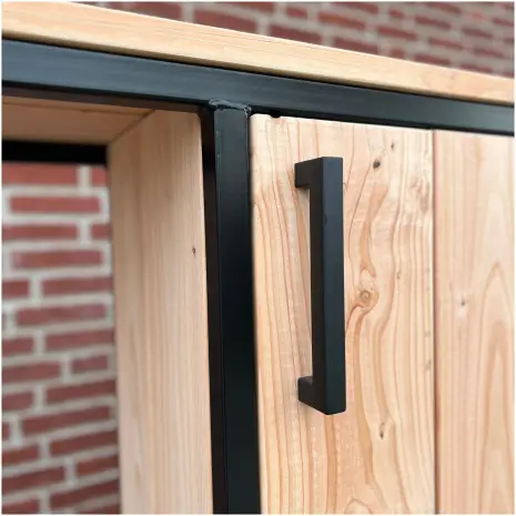 Douglas hout opslag haardhout met stalen frame