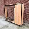 Douglas houtopslag met zwarte stalen frame Douglas houtopslag met zwarte stalen frame