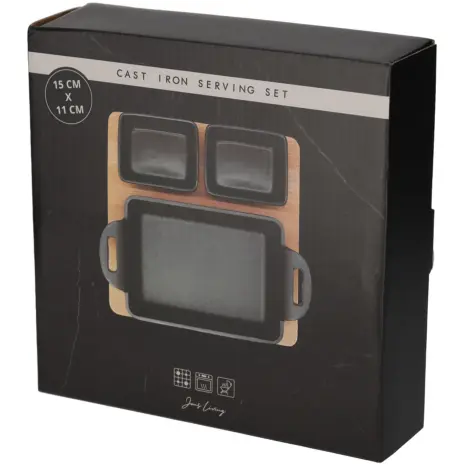 JENS Gietijzeren hapjes Serveerset Rechthoek