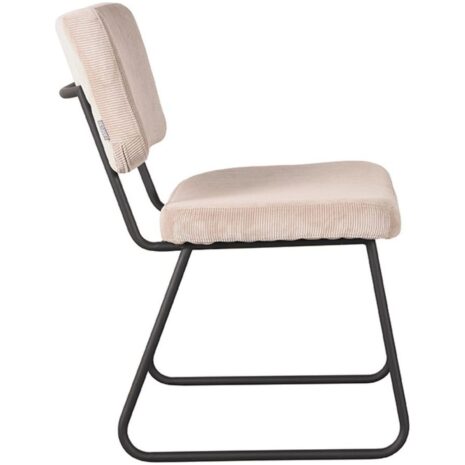 Label51 Eetkamerstoel Noah Naturel Ribcord zijkant