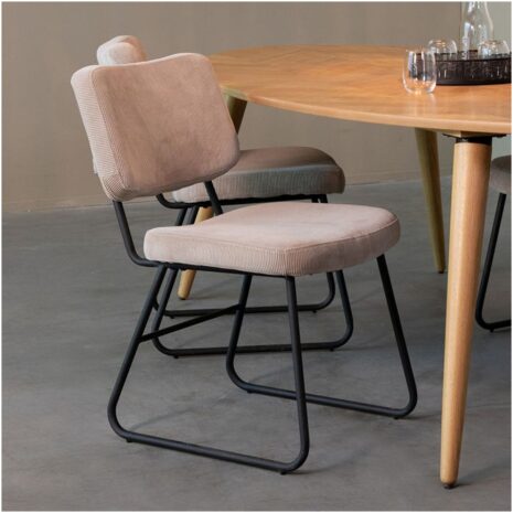 Label51 Eetkamerstoel Noah Naturel Ribcord – Voorraadmodel