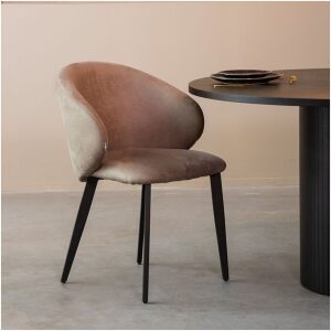 Label51 eetkamerstoel Logan taupe microfiber showmodel