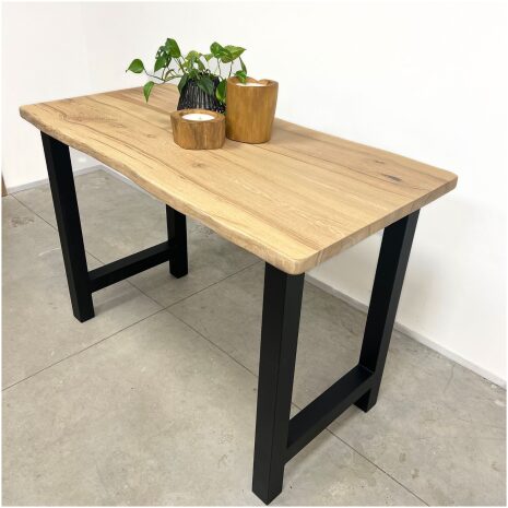 Boomstam Bartafel 160x80 cm eikenhout en staal