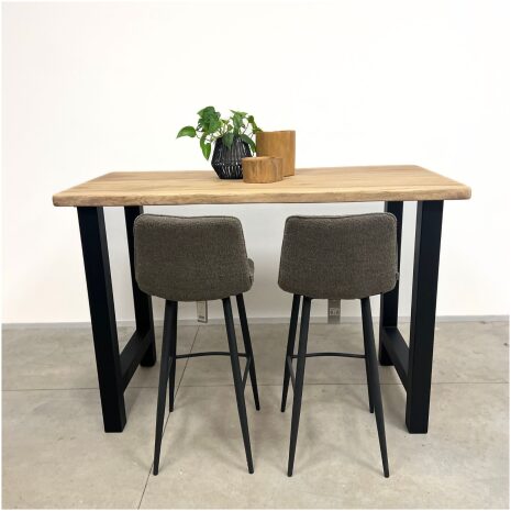 Boomstam Bartafel eiken en staal 160x80 cm