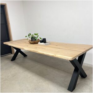 Boomstamtafel met X poot 300x100 cm voorraadmodel