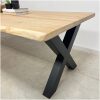 Boomstamtafel met X poot zwarte poedercoating 300x100 cm