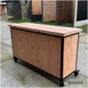 Douglas tuinkast met stalen frame achterkant Douglas tuinkast met stalen frame achterkant