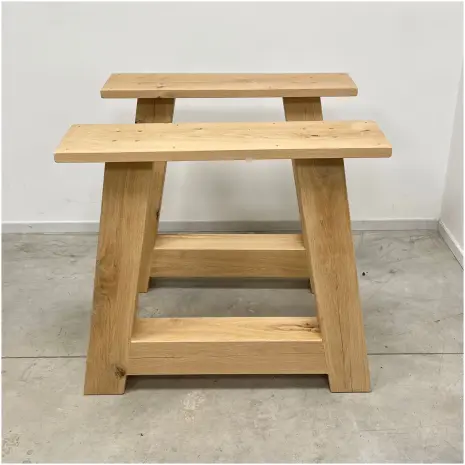 Eiken A-poot onderstel van hout voor eettafel