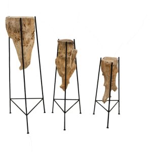 Houten planten tafel set