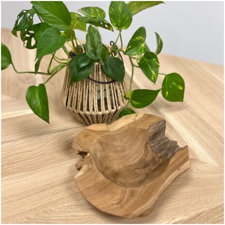 Suar houten schaal naturel 30 cm – organische vorm Suar houten schaal naturel 30 cm – organische vorm