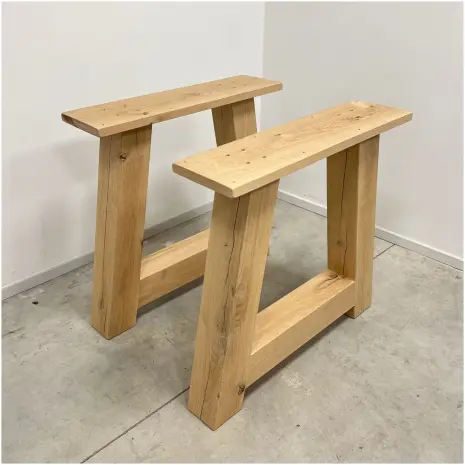 moderne Eikenhouten A-poot onderstel voor een eettafel