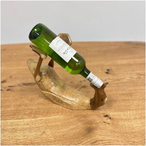 wijnfleshouder houten eend
