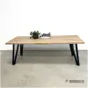 Boomstam eettafel met design poot 4x4 1 Boomstam eettafel met design poot 4x4