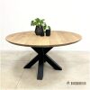 Eiken eettafel rond met verjongde rand Yura