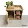 Poppencommode Steigerhout lily met opbergkast en vakken