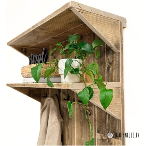 Steigerhouten gangkast met klep en legplank