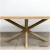 eiken tafel met matrix poot beige RAL 1019 Jade